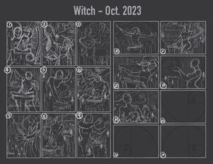 A closer look at the thumbnail sketches for this piece.