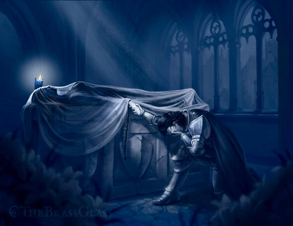 I originally made this painting in blue and had more details.